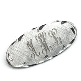 Vintage Jewelry | Men Women Sterling Silver Monogram MHL Oval Design Brooch / Lapel Pin
