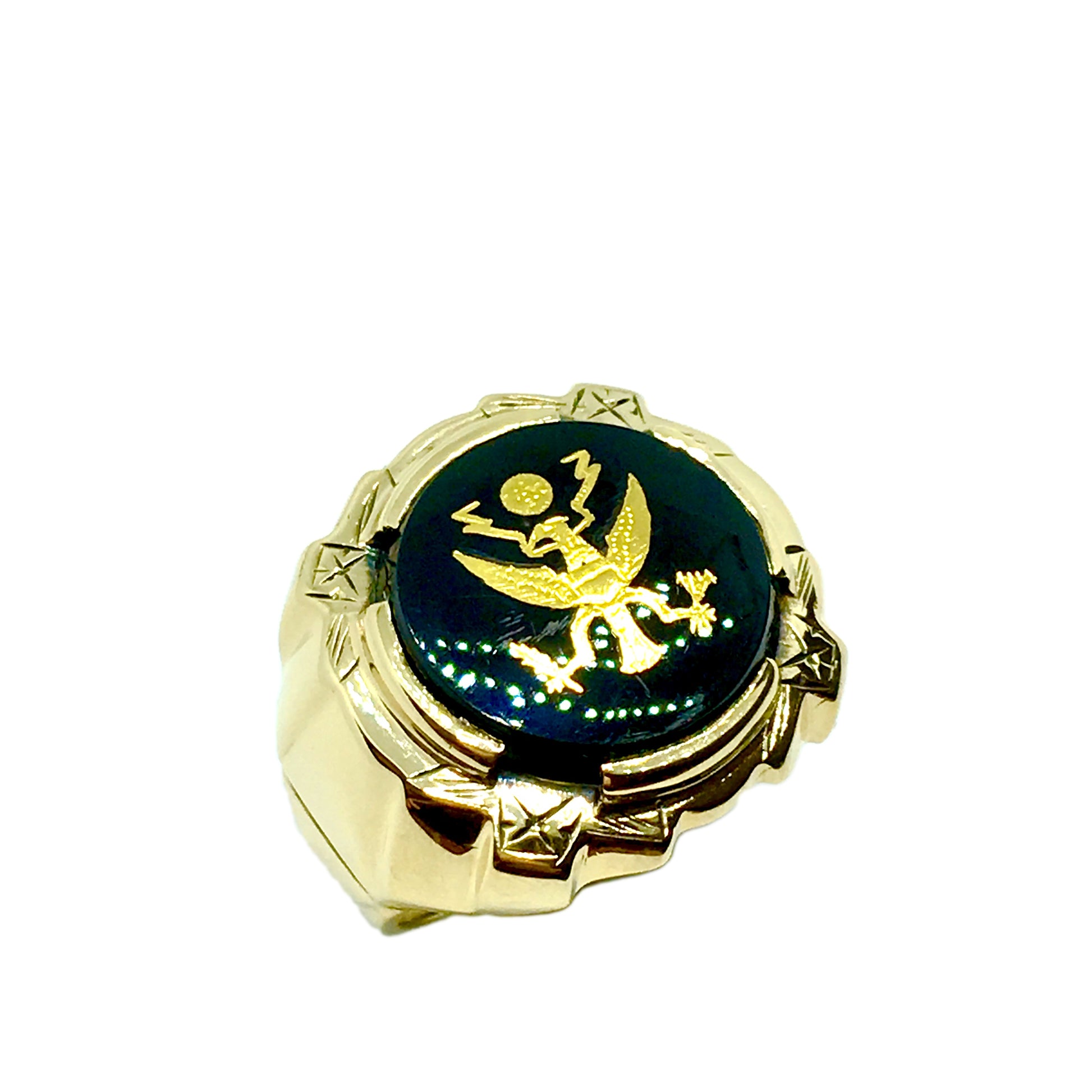 Mens Ring | Vintage 10k Gold Black Onyx Great Seal United States Eagle Signet Ring