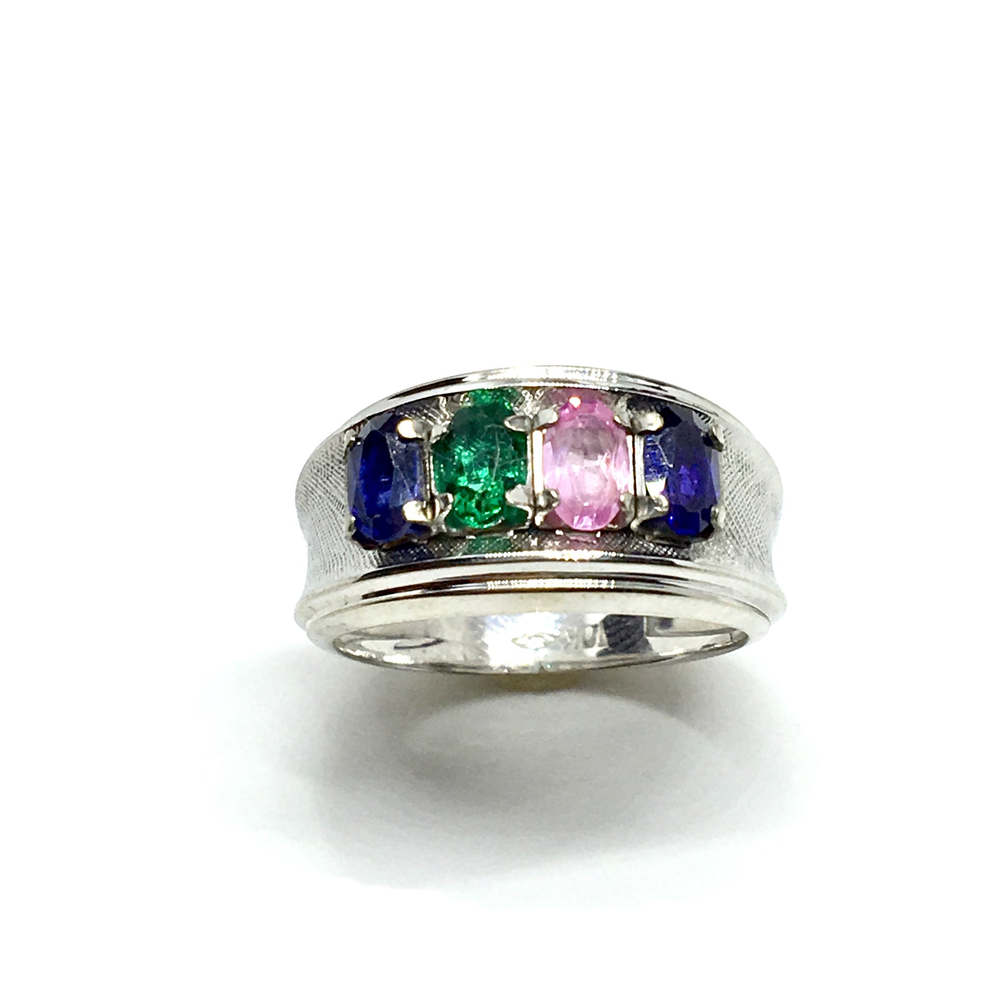 Vintage Jewelry | 10k White Gold Removeable Setting Design Family Birthstone Mothers Band Ring