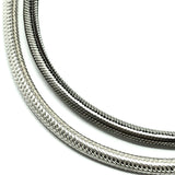 Oxidized Sterling Silver and Non Oxidized Finish  Round Link Snake Chain Necklace | Save on Discount Fine Fashion Jewelry Online