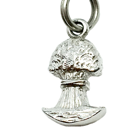 Silver Bracelet Charm Tiny Truffle Tree Sterling Silver Charm