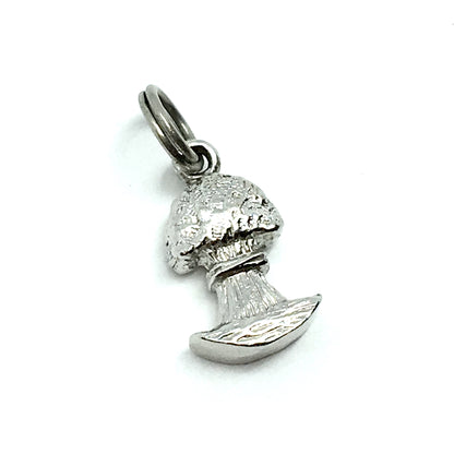 Small Sterling Silver 3D Charm, Vintage Broccoli Farm Charm
