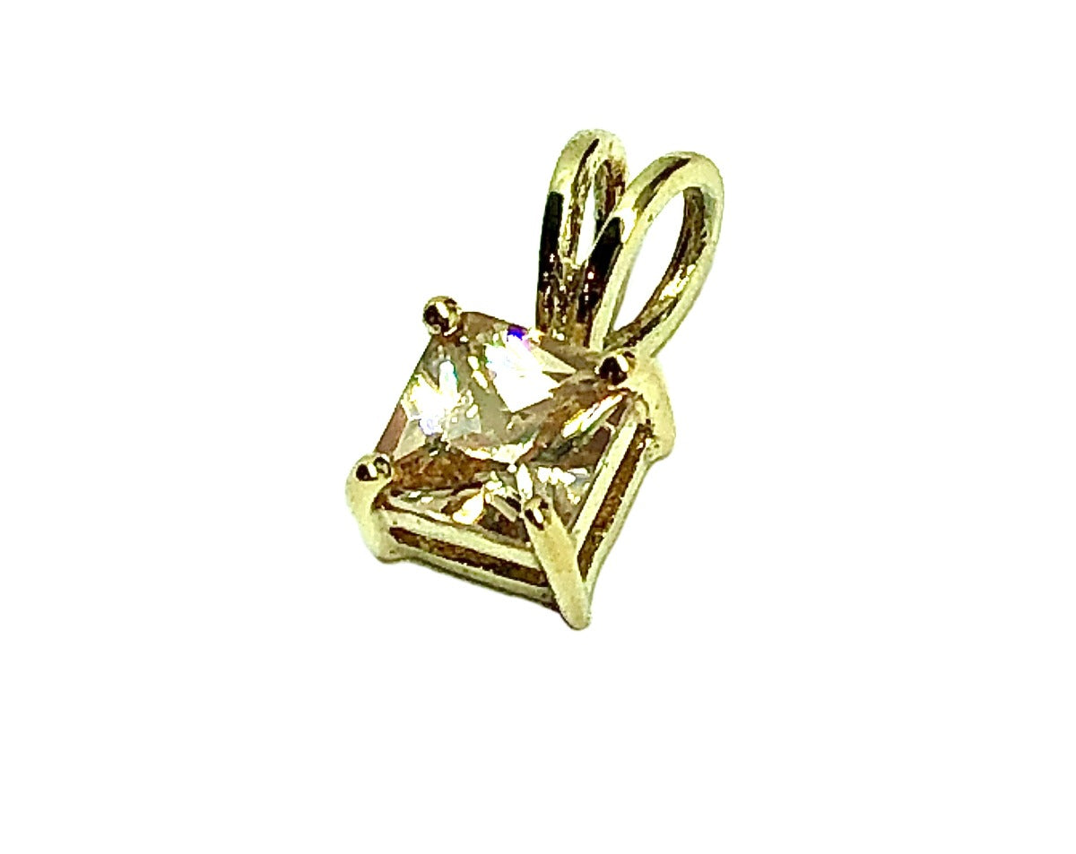 Gold 925 Silver Fancy Glittering Princess Champagne Cz Pendant Womans |  online at Blingschlingers