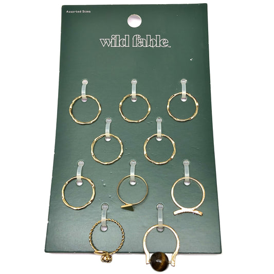 Stacking Ring Womens 10pc Assorted Slim Gold Fashion Rings
