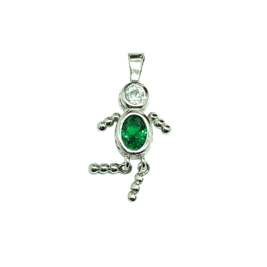 925 Silver Birthstone Baby Charm Green | Estate Jewelry online