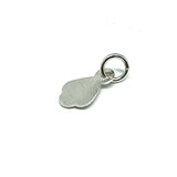 Silver Charms | Sterling Silver Scalloped Style Jewelry Findings Hallmark Tag / Designer Stamp Tag w/ Jumpring | Jewelry Components
