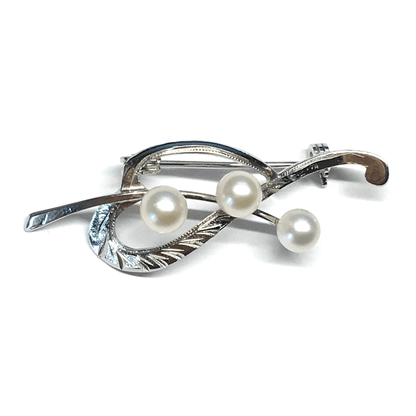 Brooches & Lapel Pins, Sterling Silver White Pearl Brooch