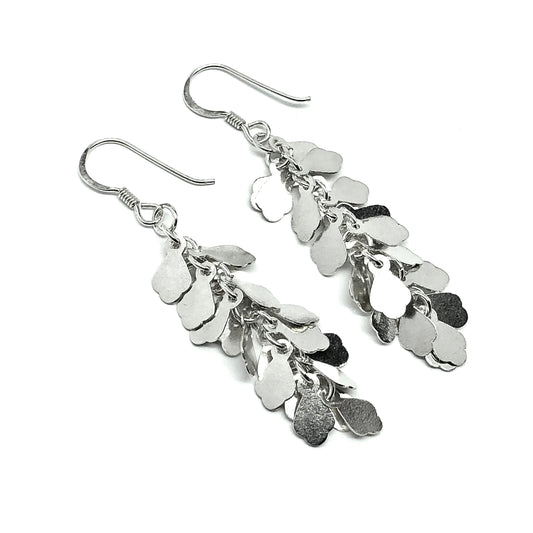 Sterling Silver Chandelier Earrings 2 1/4" Womens Waterfall Style Dangle Earrings