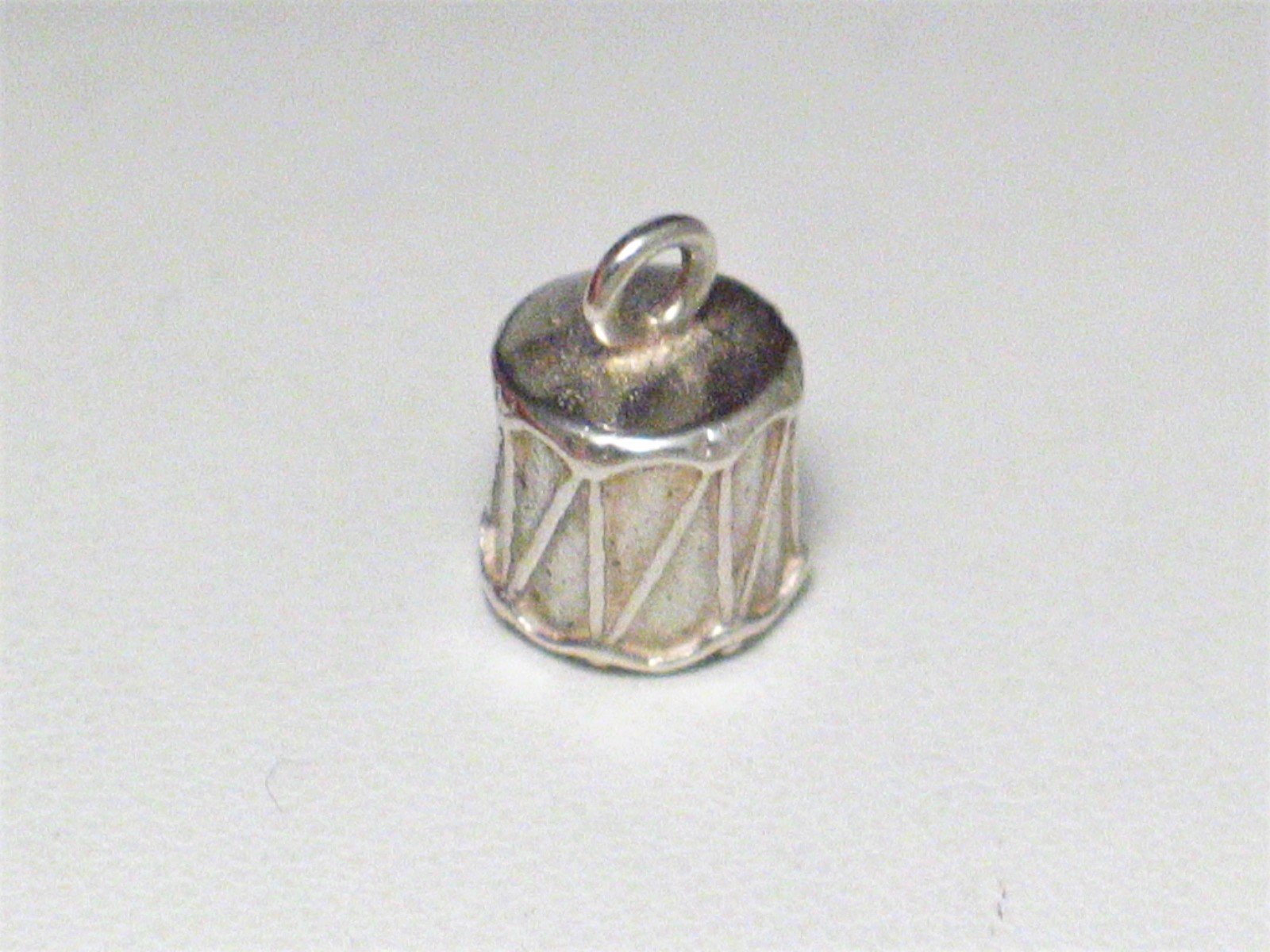 Vintage Sterling Silver Charm, 3D 925 Silver Drum Charm