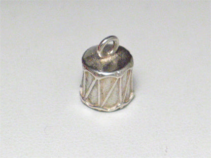 Vintage Sterling Silver Charm, 3D 925 Silver Drum Charm