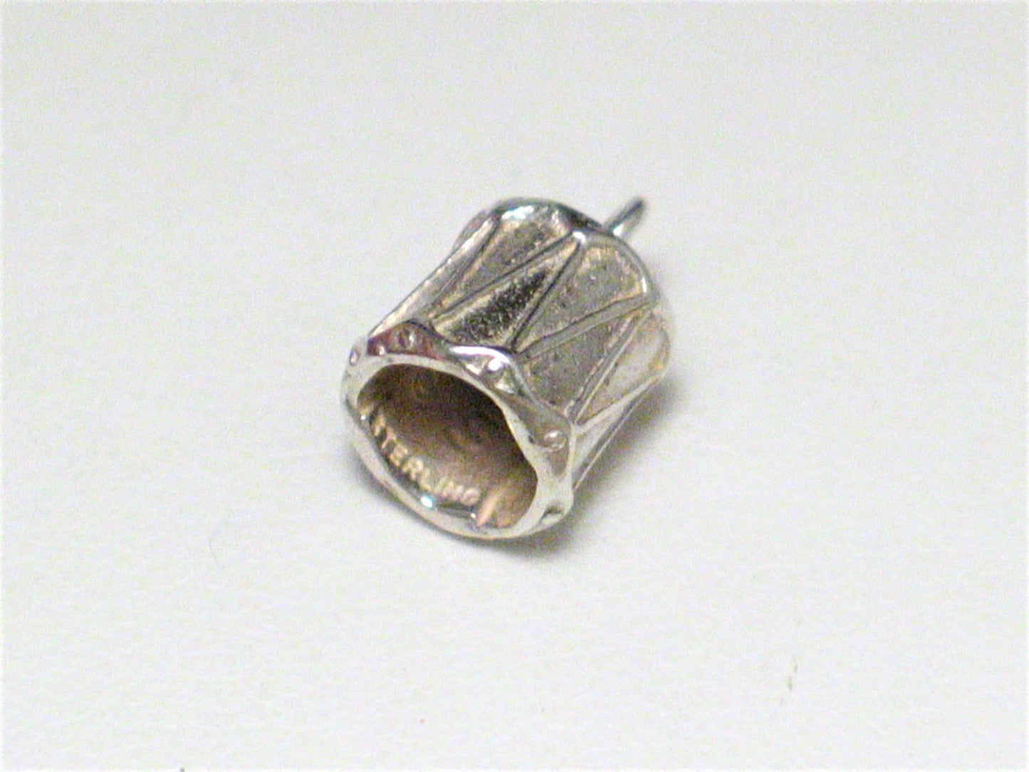 Sterling Silver Charm, Bongo Drum Bracelet Charm, 925 Silver Pendant