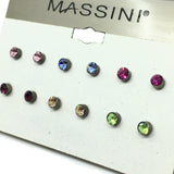 Discount Jewelry | Variety Pack of 6 pairs 4 mm Colorful Crystal Stud Earrings