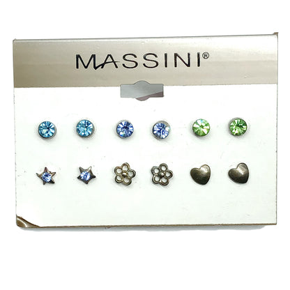 Jewelry | Earrings 6 Assorted Bronzed Classic Crystal Stud Earrings  | Massini 