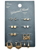 Fashion Jewelry | 8prs Assorted Stylish Bronze Silver Small Hoop & Stud Earrings | Blingschlingers