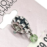 Jewelry > Charm | Womens Sterling Silver Green Crystal August Birthstone Bead Charm