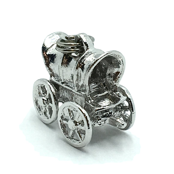 Jewelry used | Sterling Silver Western Style Covered Wagon 3D Charm Pendant