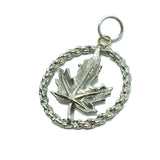 Vintage Jewelry | Sterling Silver Maple Leaf Halo Charm Pendant 