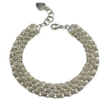 Vintage Asian Jewelry | Unique Sterling Silver Mum Daisy Flower Design Mesh Chain Bracelet