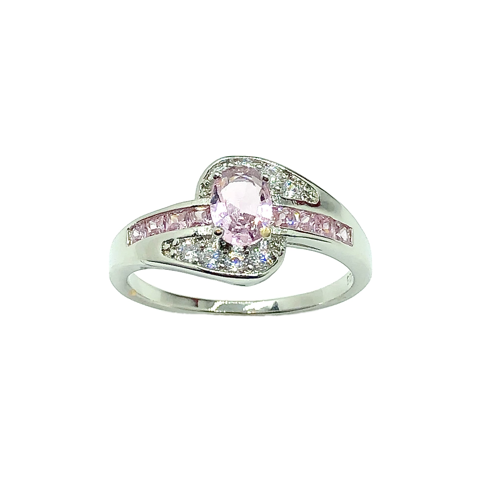 Fashion Jewelry - Womens Shimmery Pink Cz Band Ring | Blingschlingers Jewelry