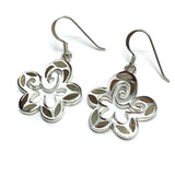 Jewelry -Womens Sterling Silver Organic Flow Cut-out Flower Design Dangle Earrings