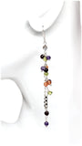 Womens Long Sterling Silver Party Color Beaded Gemstone Linear Earrings | Discount Fine Fashion Jewelry Online