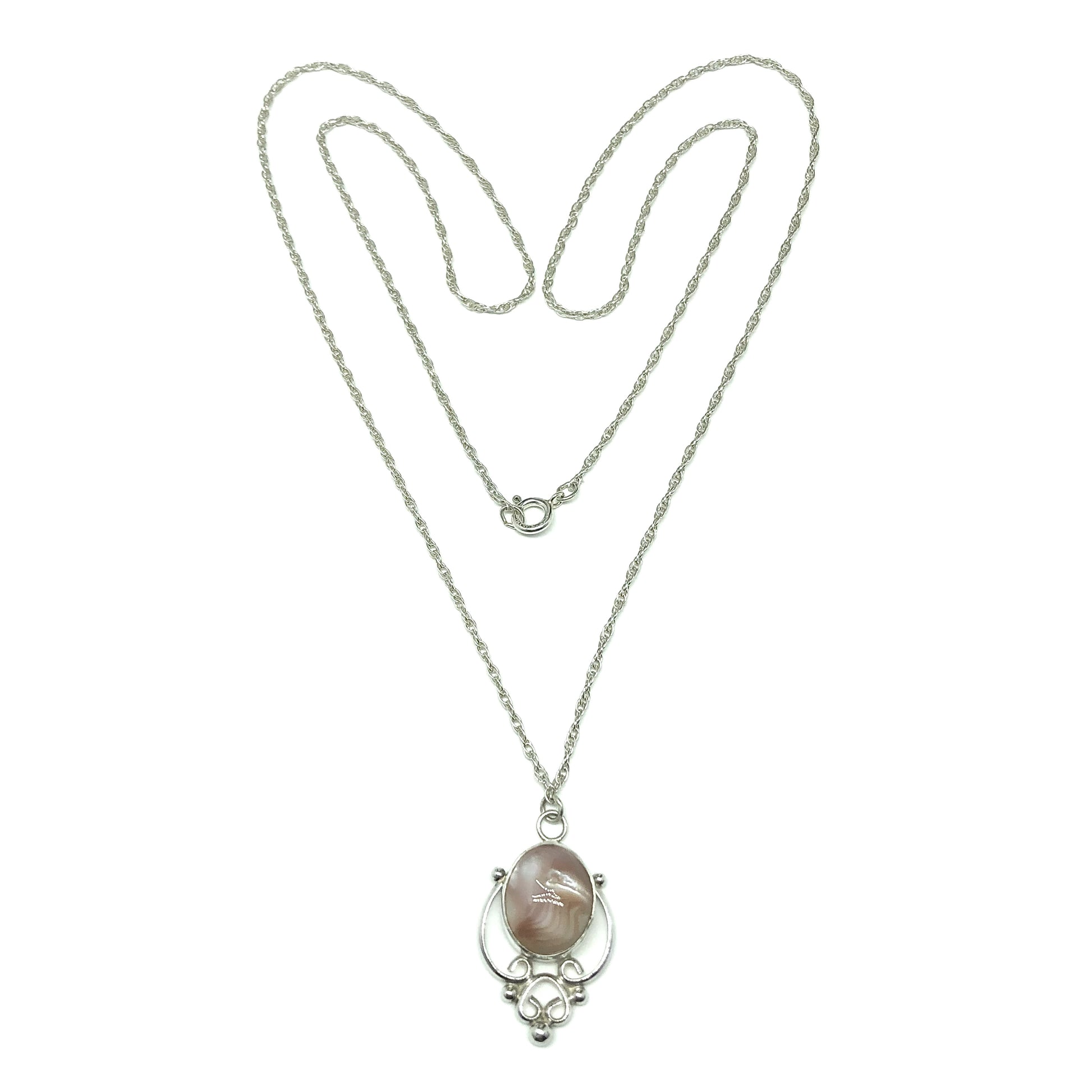 Jewelry Womens 24" Sterling Silver Pink Pearl Layering Chain Necklace
