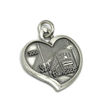 Vintage Jewelry - Sterling Silver 2001 San Francisco Golden Gate Bridge Heart Charm Pendant - Blingschlingers Jewelry
