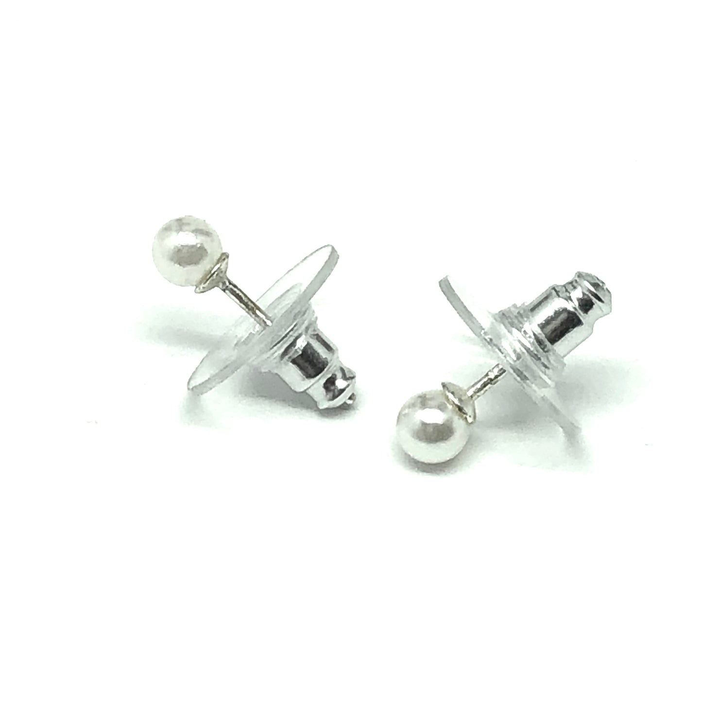 Earrings | Small Sterling Silver 4mm Faux Pearl Stud Earrings | Blingschlingers Jewelry