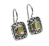 Drop Earrings - Womens Pearl Scrolling Cut-out Design Sterling Silver Drop Earrings - www.Blingschlingers.com - USA 