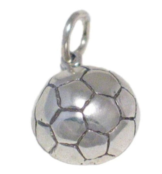 Silver Charm, for Men Women to Kids Cute Sports Theme Soccer Ball Sterling Silver Pendant