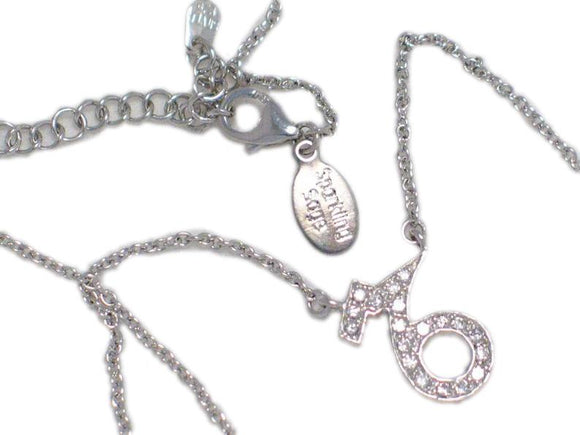 Silver Necklaces | Sterling Silver Dainty Symbol Station Chain Necklace 18
