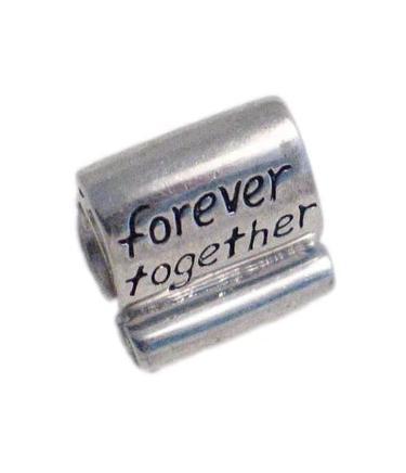 Charm, Sterling Silver Inspirational Quote " Forever Together " European Style Bead Bracelet Charm