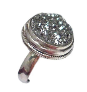 Rings | Unique Sterling Silver Gray Druzy Ring 6.5 | Jewelry