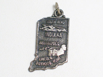 Charm | Vintage Sterling Silver Boyhood Home Lincoln Indiana State Charm | Jewelry