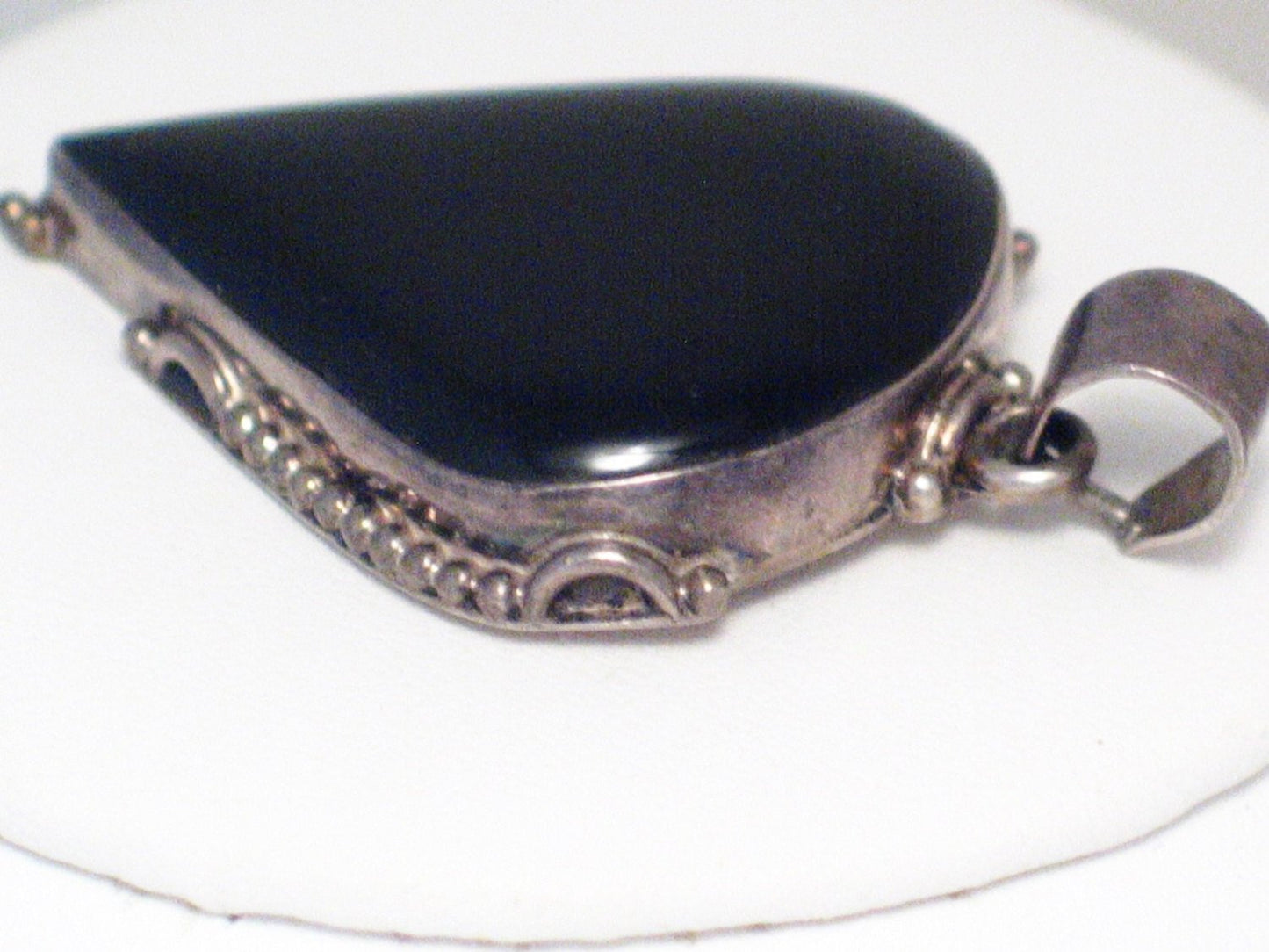 Pendants | Large Unique Sterling Silver Black Agate Stone Focal Pendant | Jewelry