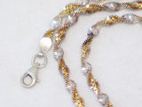 Chains | Sterling Silver Gold Spiral Herringbone Box Chain Glitter Rope Necklace 18" | Gold Necklaces