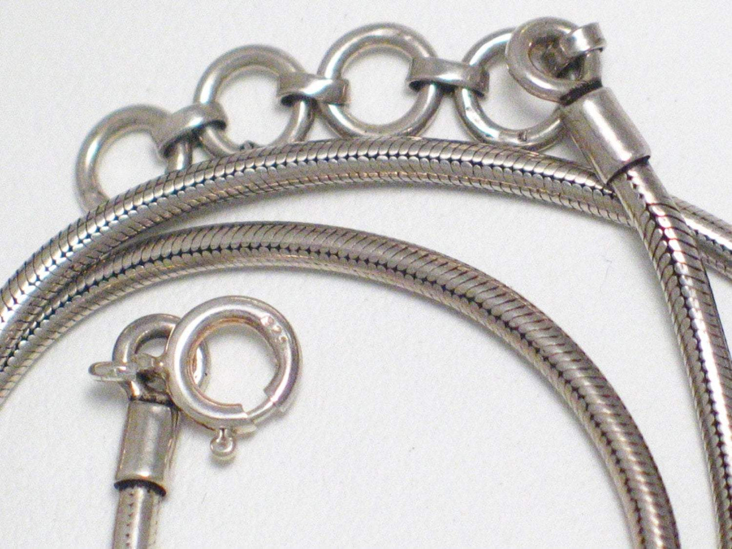 Silver Necklaces | Sterling Round Link Snake Chain Necklace 17 - 18" | Discount Overstock Jewelry website