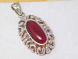 Pendant | Sterling Silver Oval Carnelian Stone Pendant | Jewelry