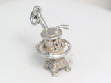 3D Charms | Backwoods Sterling Silver 3D Potbelly Stove Charm Pendant | Estate Jewelry Online