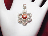 Silver Pendants | Sterling Silver Shimmery Goldstone Flower Pendant | Discount Jewelry online