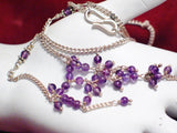 Earrings | 3.5" Sterling Silver Beaded Amethyst Earrings & Tassel Necklace set 18" | Jewelry