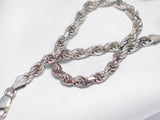 Chain Bracelet | Sterling Silver 7" Italian Rope Chain Bracelet | Gender Neutral Jewelry