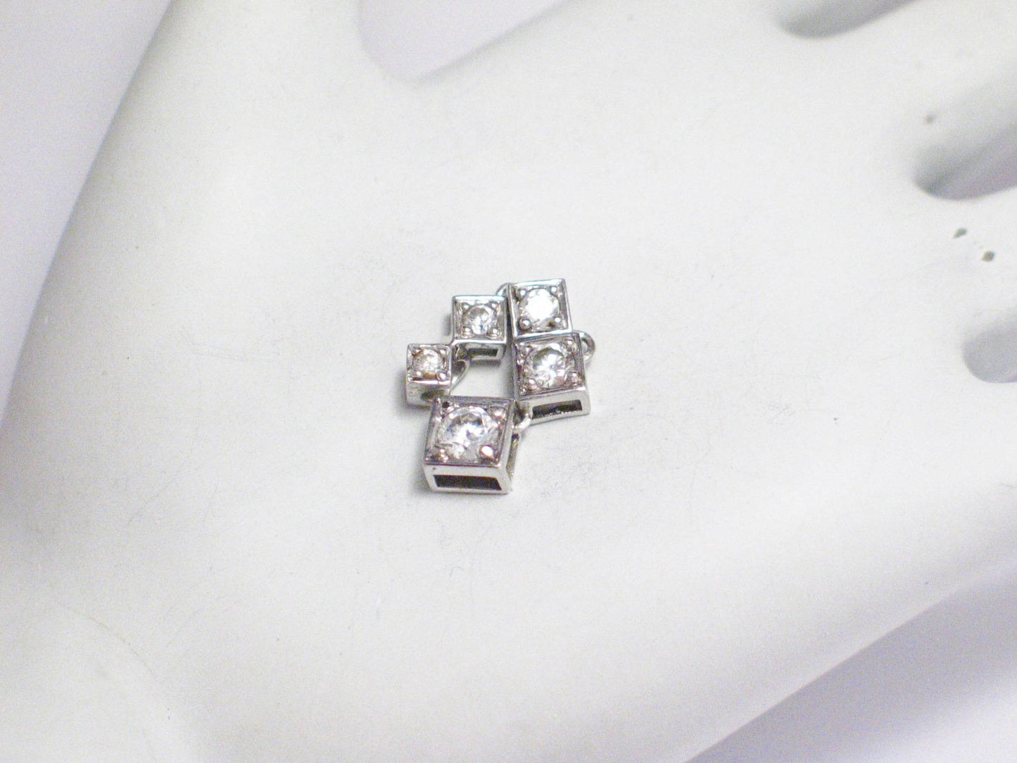 Pendant | Womens Sterling Silver Geometric Cubic Zirconia Stone Journey Pendant | Jewelry