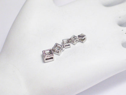 Pendant | Womens Sterling Silver Geometric Cubic Zirconia Stone Journey Pendant | Jewelry