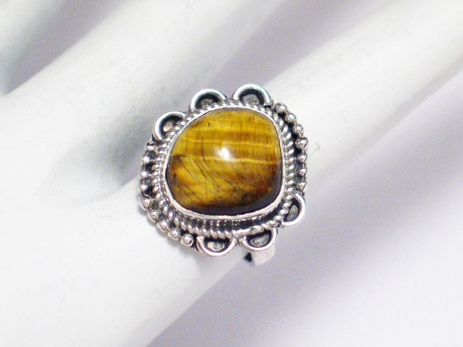 Silver Ring | Sterling Silver Golden Tigers Eye Stone Ring 6.25 | Jewelry