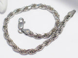 Chain Bracelet | Sterling Silver 7" Italian Rope Chain Bracelet | Gender Neutral Jewelry