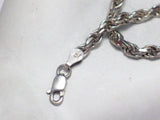 Chain Bracelet | Sterling Silver 7" Italian Rope Chain Bracelet | Gender Neutral Jewelry
