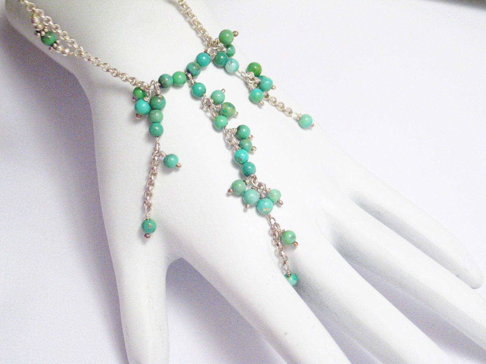 Chains | Womens Captivating Sterling Silver Turquoise Bead Y Necklace 17.5" | Necklaces