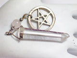 Pendant | Sterling Silver Star & Obelisk Crystal Quartz Rose Quartz Chakra Pendant |  Jewelry