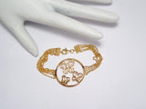 Gold Bracelet | Womens 14k Gold Sterling Silver Butterfly Halo 5 Strand Chain Bracelet  7" | Jewelry